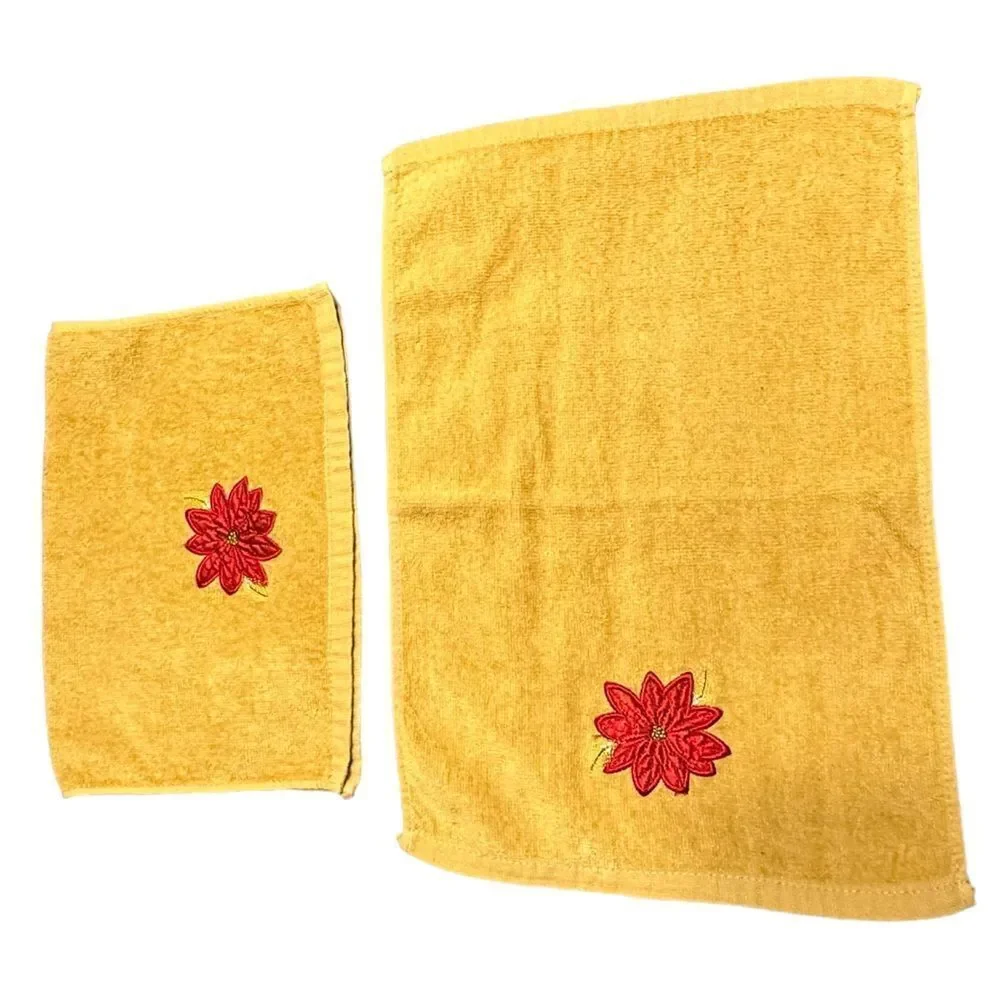 Six vintage Holiday theme guest towels - Christmas and Valentines,